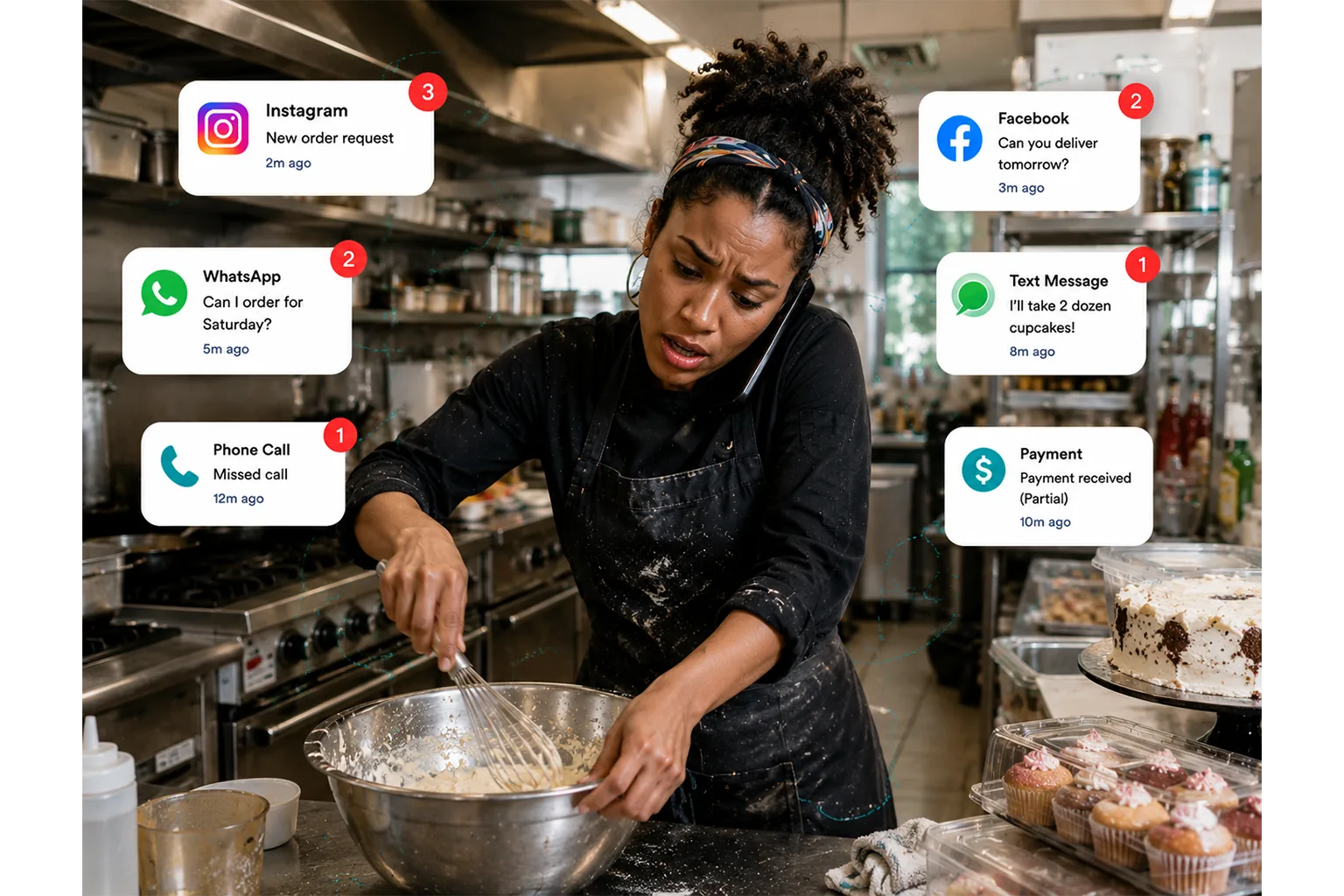 At-home kitchen managing preorder requests