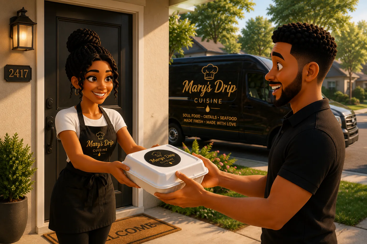 At-Home cooks handoff for a preorder delivery